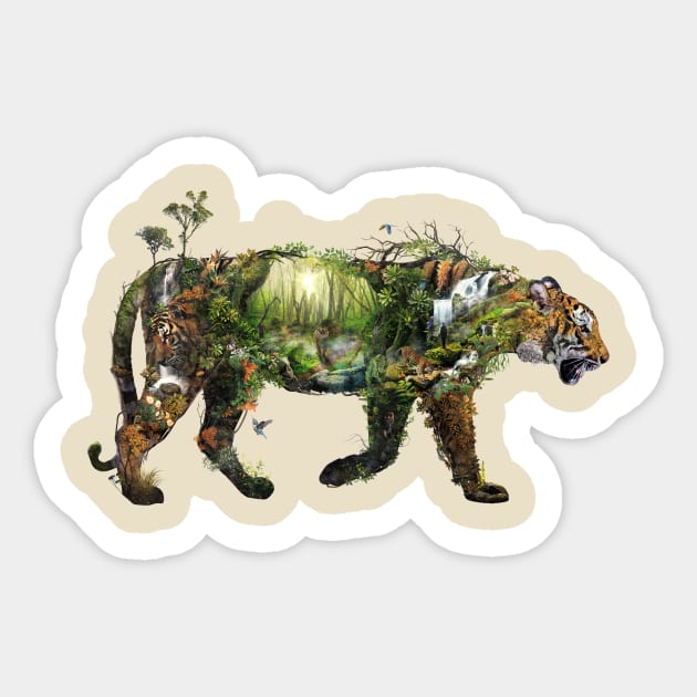 Surreal Tiger Sticker by barrettbiggers